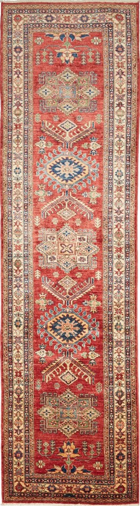 Kazak Tappeto 320 x 80 Rosso (Pakistan) Annodato A Mano