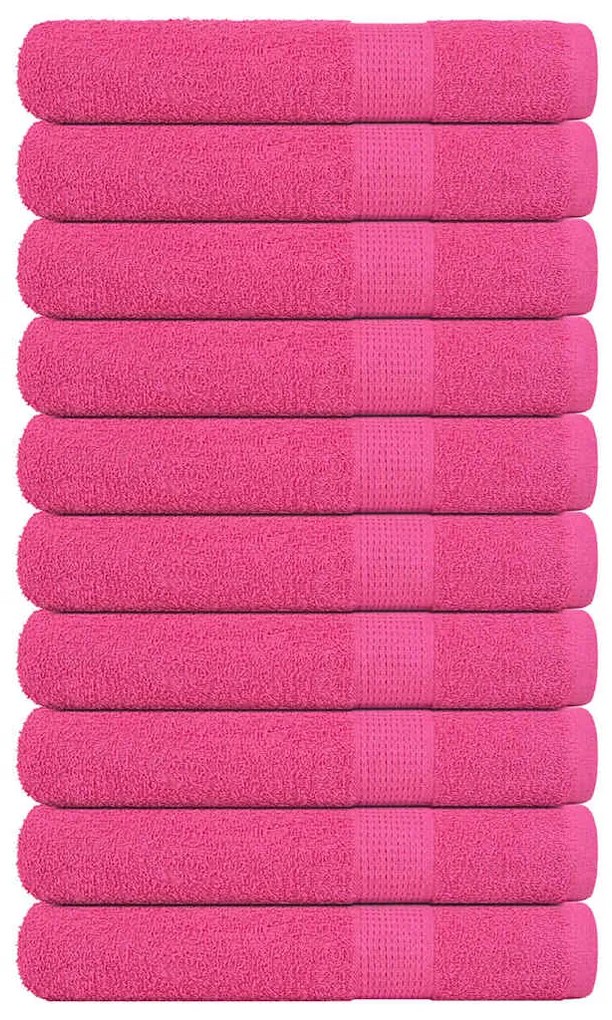 Asciugamani 10 Pz Rosa 100x200 Cm 360 G/m² 100% Cotone /