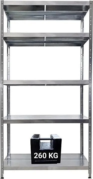 Scaffale in Metallo 5 Ripiani 120x40x195 cm Maciste Zincato...