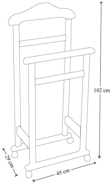 Indossatore da camera in legno massello ELEGANCE NATURALE