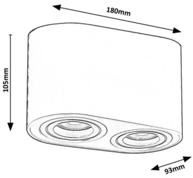 Rabalux 2052 - Faretto KOBALD 2xGU10/42W/230V bianco