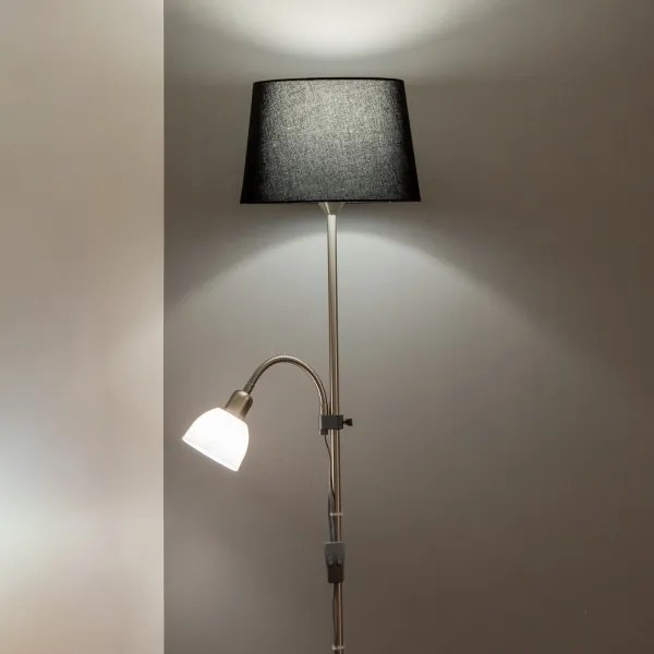 Brilagi - Lampada da terra CERIA 2 in 1 1xE27/100W/230V + 1xE14/25W cromo opaco/nero