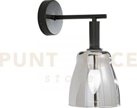 Applique a parete weizen vetro cromo struttura nera 1 luce attacco ...