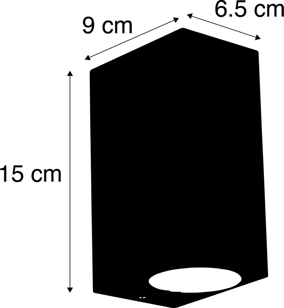 Set di 3 applique da esterno intelligenti nere a 2 luci IP44 con Zigbee GU10 - Baleno