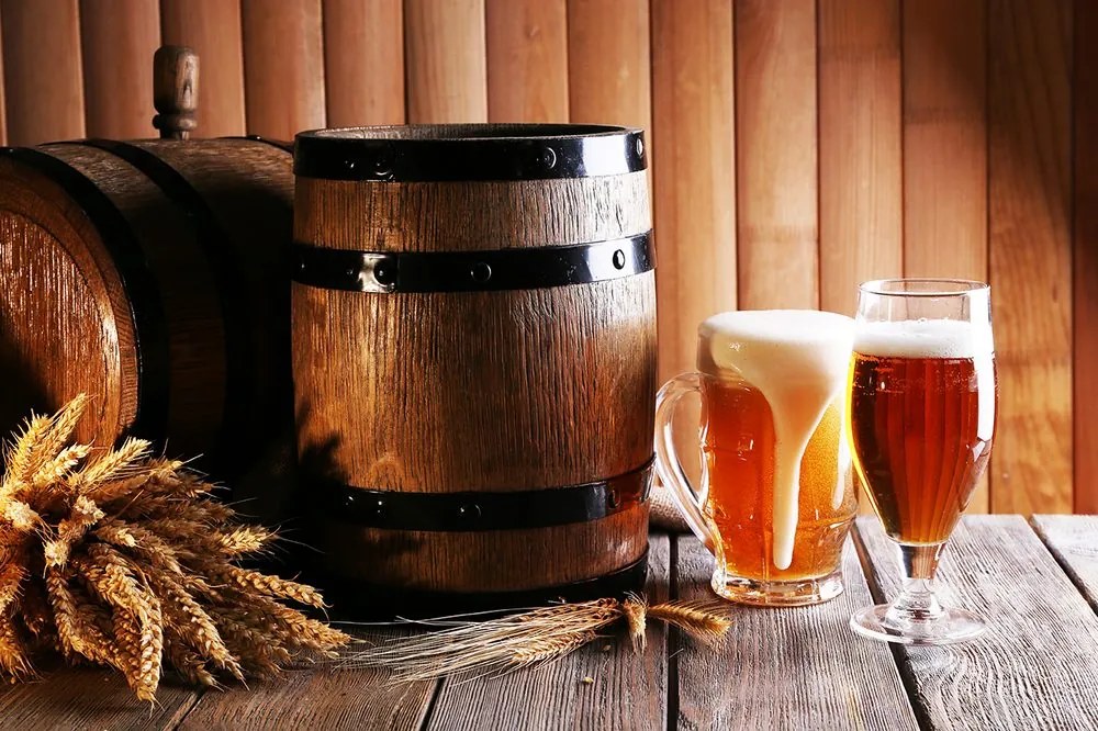 Carta da parati – Birra con barile di birra