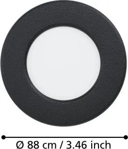 Eglo 901385 - Set 3x faretto da incasso FUEVA LED/3,7W/230V Ø 8,8 cm nero