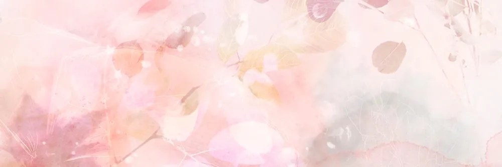Stampa su tela – Foglie autunnali in tonalità rosa