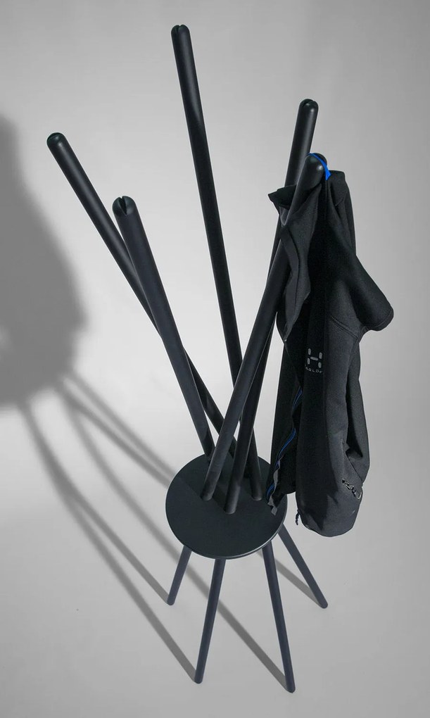 Appendiabiti da Terra 172x53x48 cm in Legno Nero...