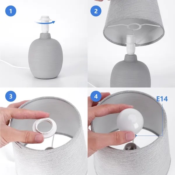 Aigostar - Lampada da tavolo 1xE14/40W/230V grigio