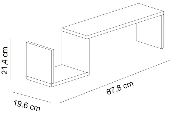 Mensola BIENCE 21,4x87,8 cm bianca