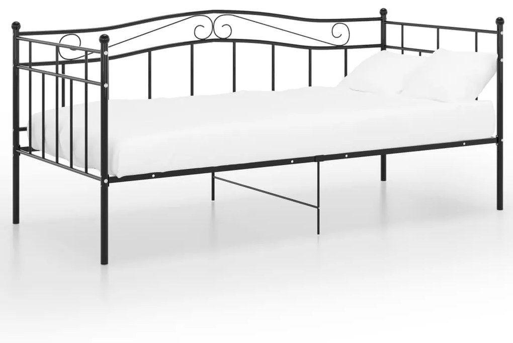 Divano letto telaio nero in metallo 90x200 cm