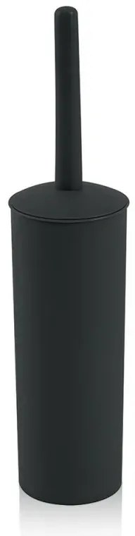 Scopino wc da appoggio nero in plastica con portascopino