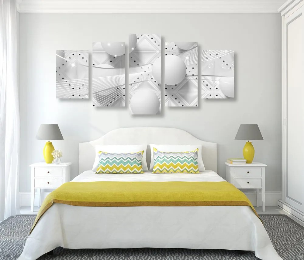 Quadri 5 pezzi – Lusso in bianco e nero