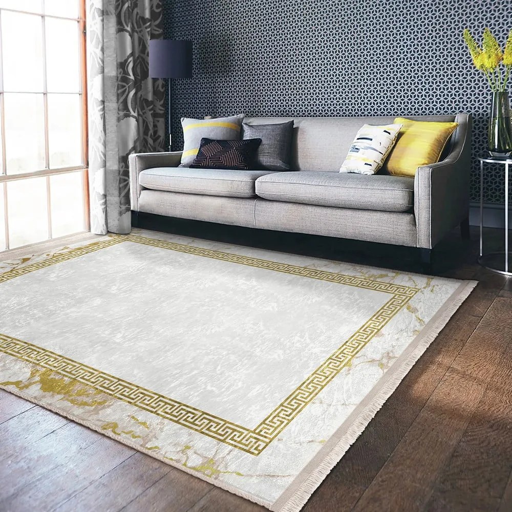 Tappeto bianco-oro 80x200 cm - Mila Home