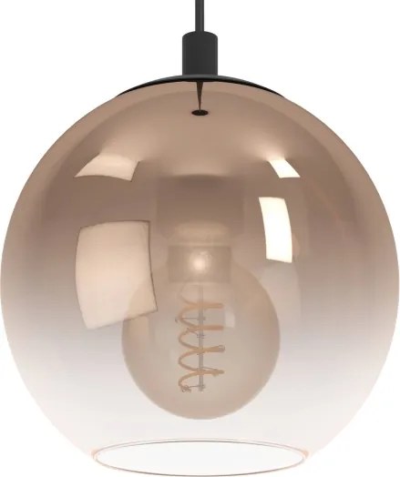 Eglo 901925 - Lampadario a cavo ARISCANI 3xE27/60W/230V nero/beige/fumé