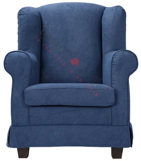 Poltrona imbottita BERGERE in tessuto sfoderabile Blu