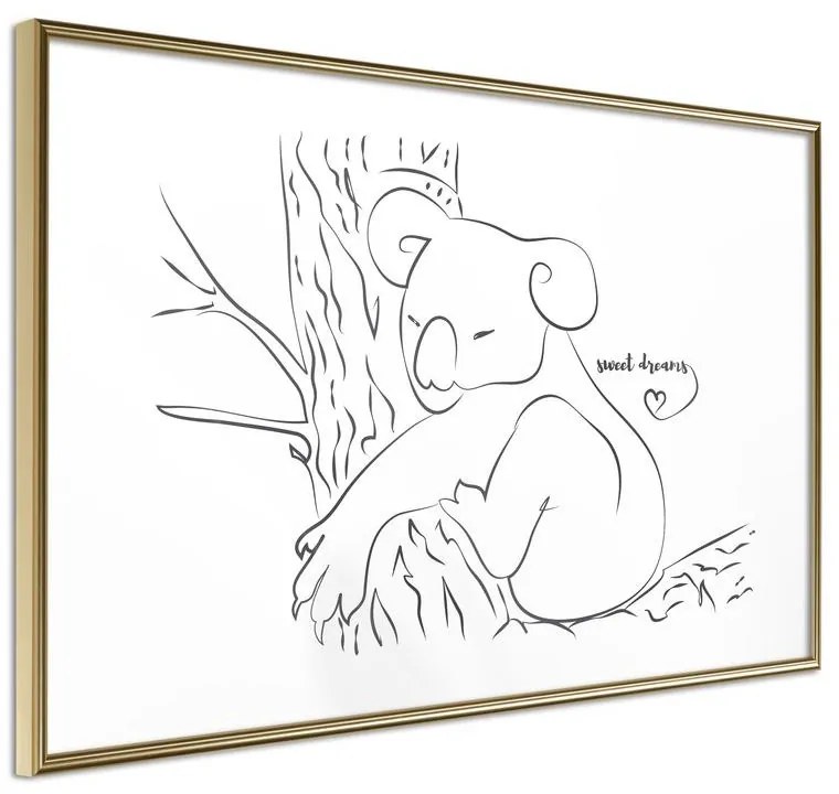 Poster  Resting Koala  Cornice Quadri Cornice d'oro, Larghezza x Altezza Home decor 60x40