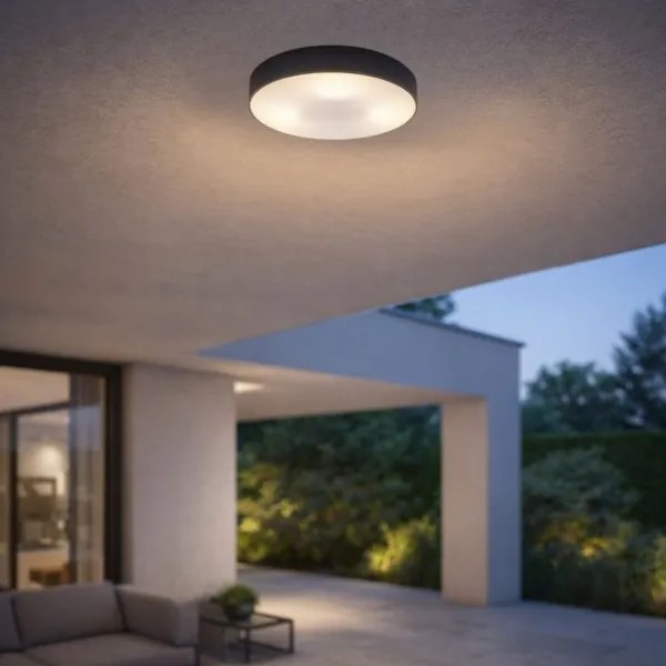 Rabalux 75065 - Plafoniera da esterno DOLEN 2xE27/9W/230V Ø 29 cm IP43 nero