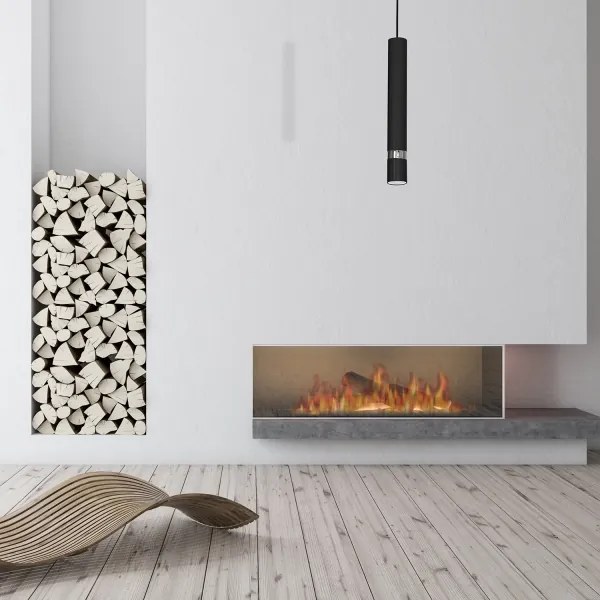 Lampadario a sospensione con cavo JOKER 1xGU10/25W/230V nero/cromo lucido