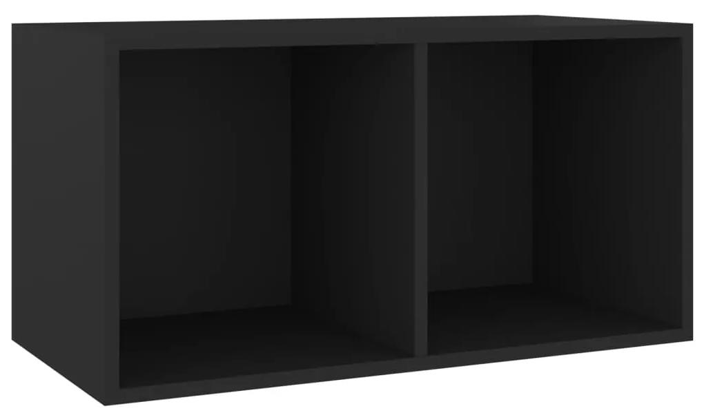 Contenitore per vinili nero 71x34x36 cm in legno multistrato