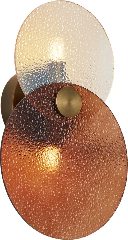Applique Art Déco bronzo scuro con vetro ambrato 2 luci - Text