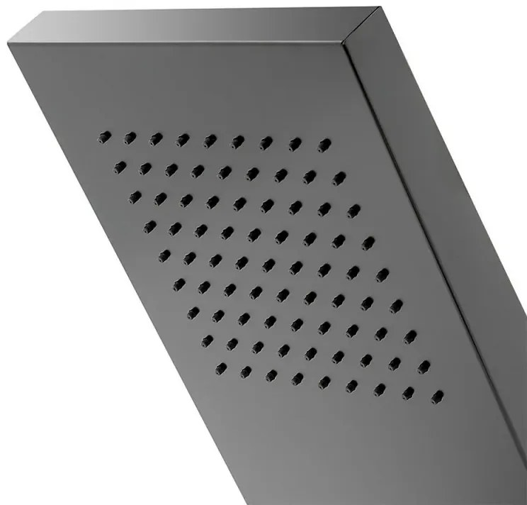 Soffione doccia a sbalzo 22x50 cm nero opaco in acciaio inox