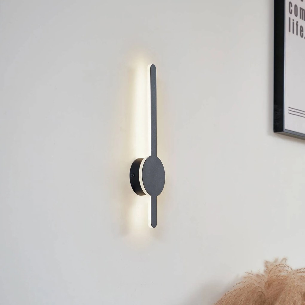 Applique da parete a LED Borian Lindby, Nero, Soggiorno / Sala da pranzo, Plastica, Moderno, Applique a LED