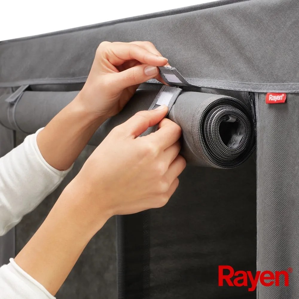 Armadio in tessuto grigio 105x161 cm - Rayen