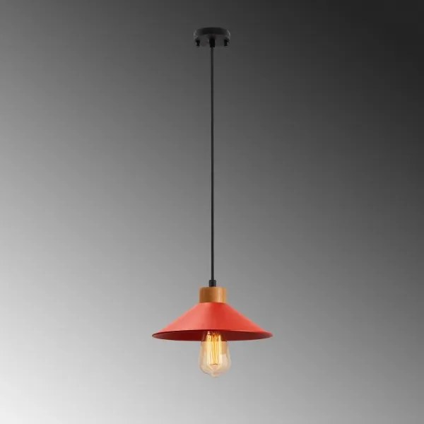 Lampadario a sospensione MANAVGAT con cavo 1xE27/40W/230V rosso/marrone