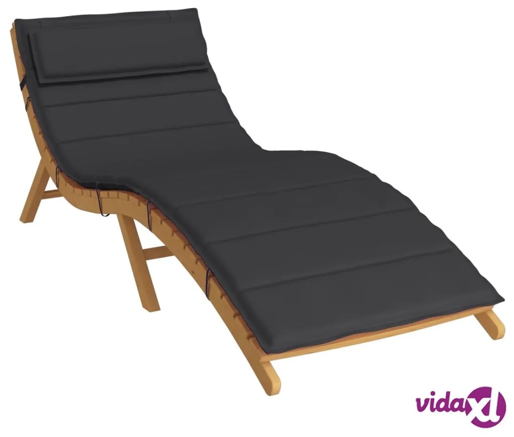 vidaXL Cuscino per Lettino Nero 180x60x3 cm in Tessuto Oxford