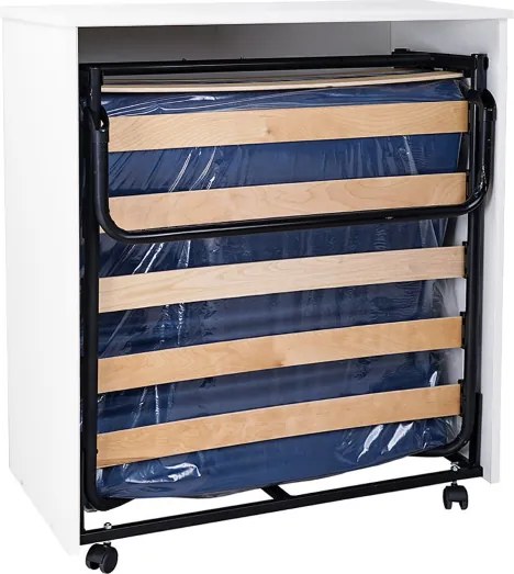 Letto a scomparsa estraibile salvaspazio con materasso 80x180 Bianco Frassino