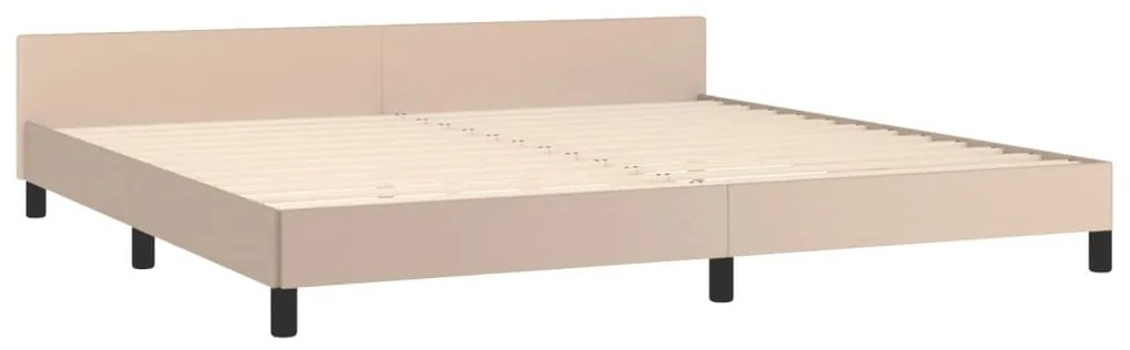 Giroletto con testiera cappuccino 200x200 cm in similpelle