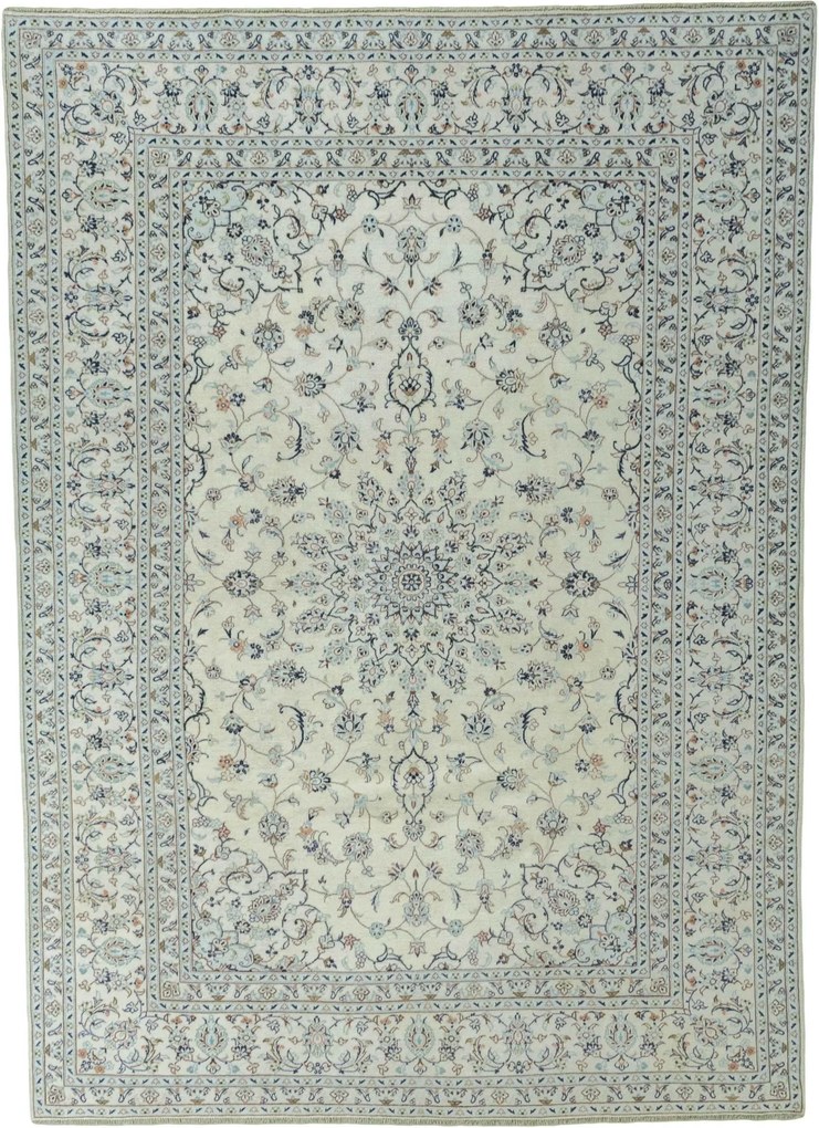 Kashan Tappeto 240x340 Beige (Iran) Annodato A Mano