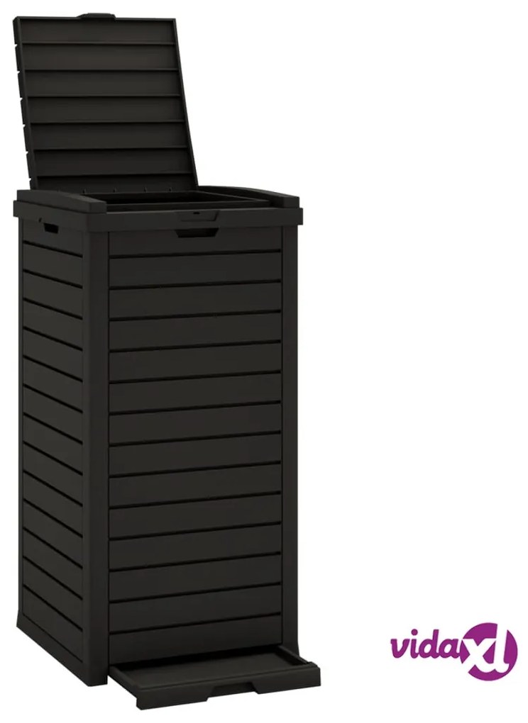 vidaXL Cestino per Rifiuti da Esterno Nero 41x41x86 cm Polipropilene
