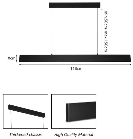Brilagi - Lampadario a sospensione con filo LED dimmerabile SLIMLINE LED/40W/230V 3000-6000K nero + +TC