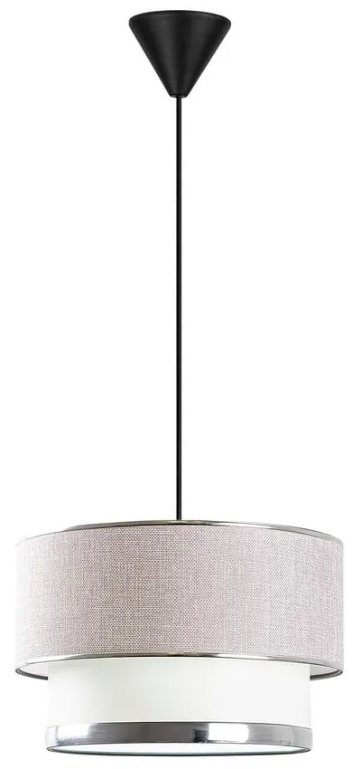 Lampadario grigio/argentato con paralume in tessuto ø 30 cm Cake – Opviq lights