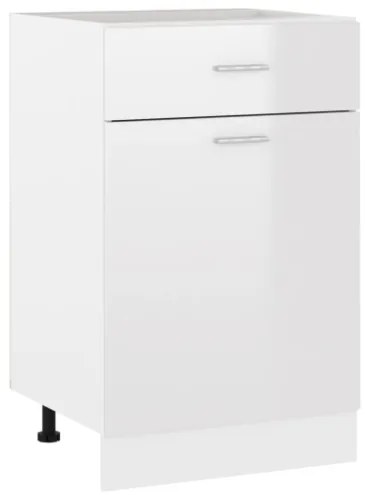 Armadio con Cassetto Bianco Lucido 50x46x81,5 cm in Truciolato