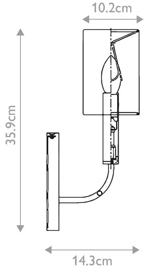 Feiss FE-BRIANNA1-BB - Applique BRIANNA 1xE14/60W/230V