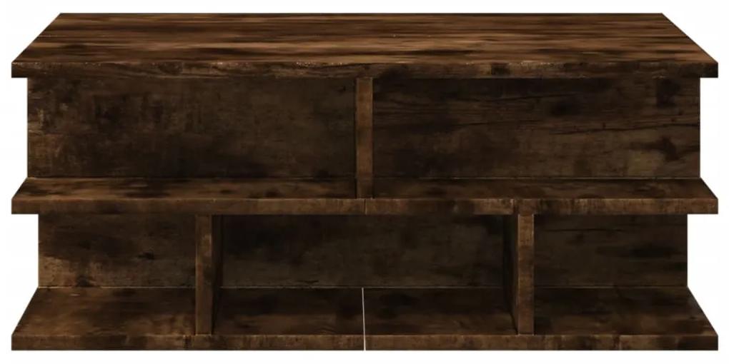 Tavolino da salotto rovere fumo 70x70x29 cm legno multistrato