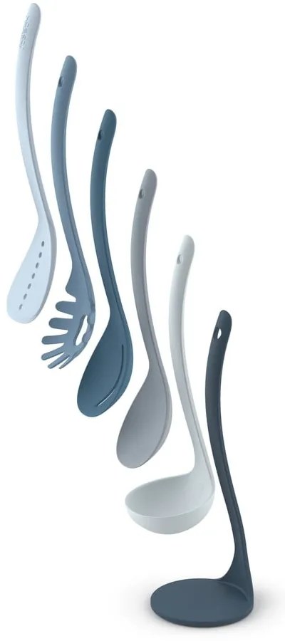 Set di 5 utensili da cucina blu con supporto Nest Utensils Plus Nest Sky - Joseph Joseph