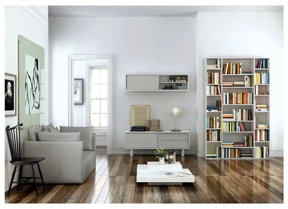 Libreria bianca 144x224 cm Valsa – TemaHome