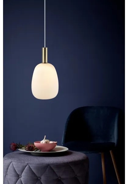 Nordlux - Lampadario a cavo ALTON 1xE27/60W/230V bianco/nero/ottone