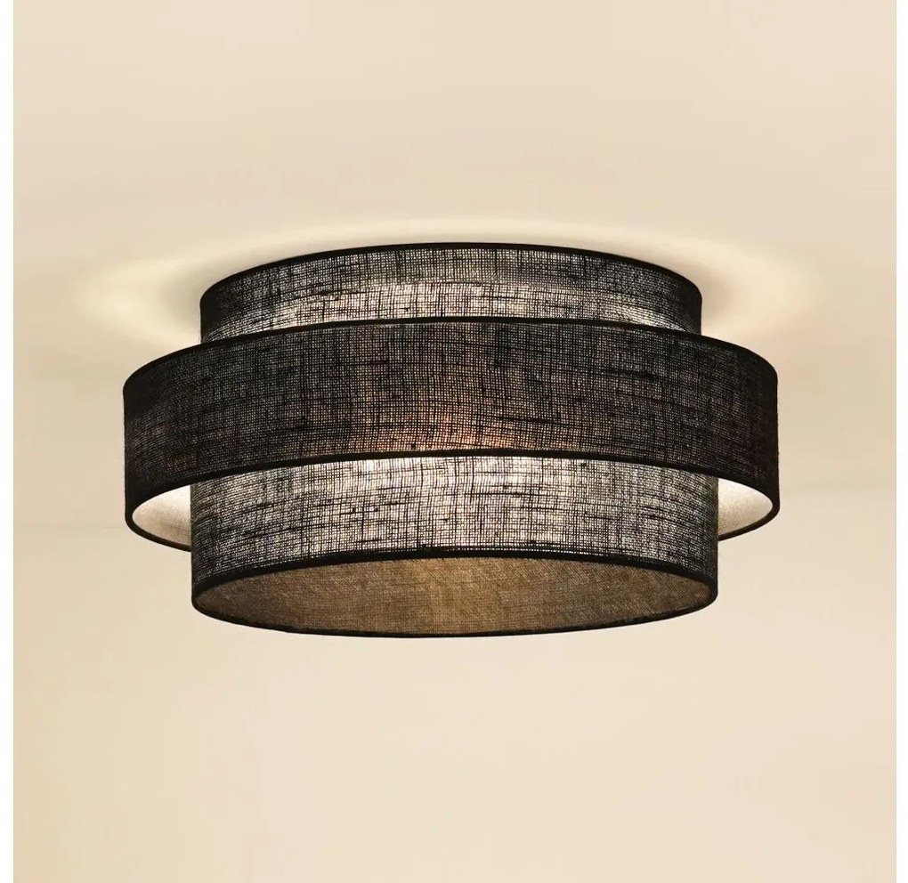 Brilagi - Plafoniera SPACE YUTE LED/12W/230V diametro 50 cm nero