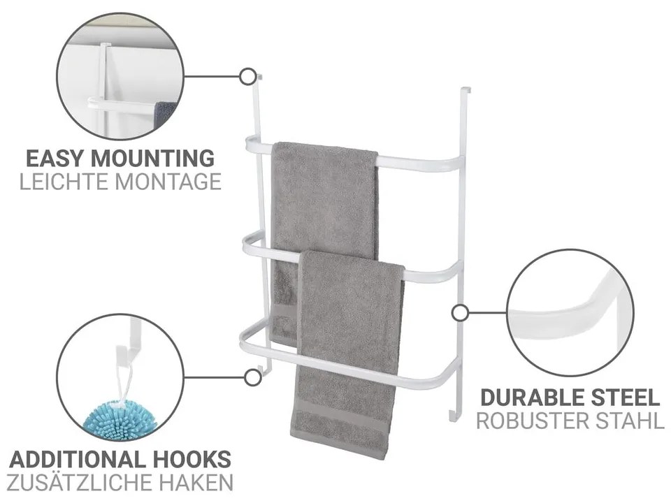 Portasciugamano da appendere bianco opaco in acciaio Irpinia – Wenko