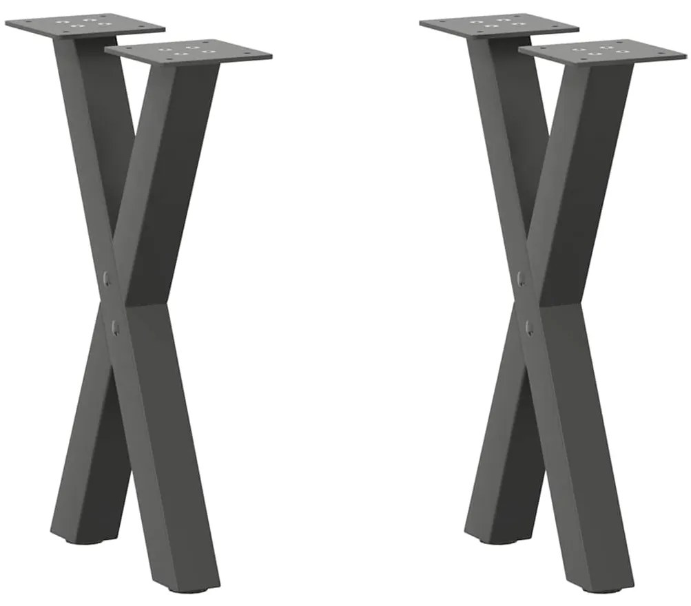 Gambe Tavolino Caffè A X 2 Pz Antracite 38x(42-43) Cm Acciaio /