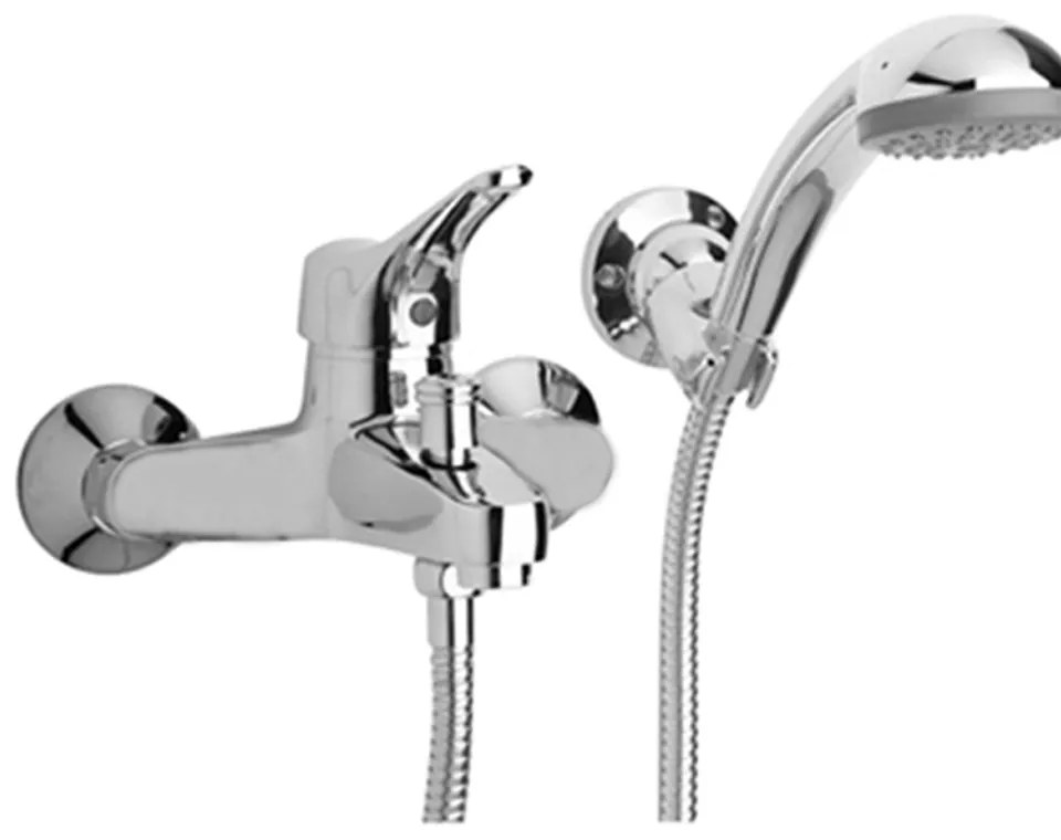 Gruppo vasca esterno con doccia duplex Ariel ottone cromato MADE IN ITALY 0RE00003A16