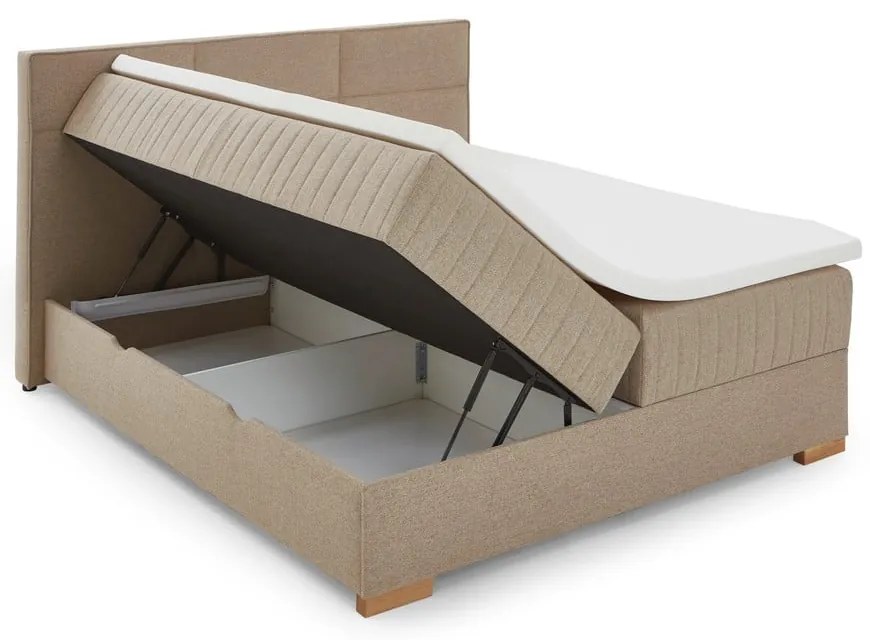 Letto boxspring beige con contenitore 160x200 cm Tambo - Meise Möbel