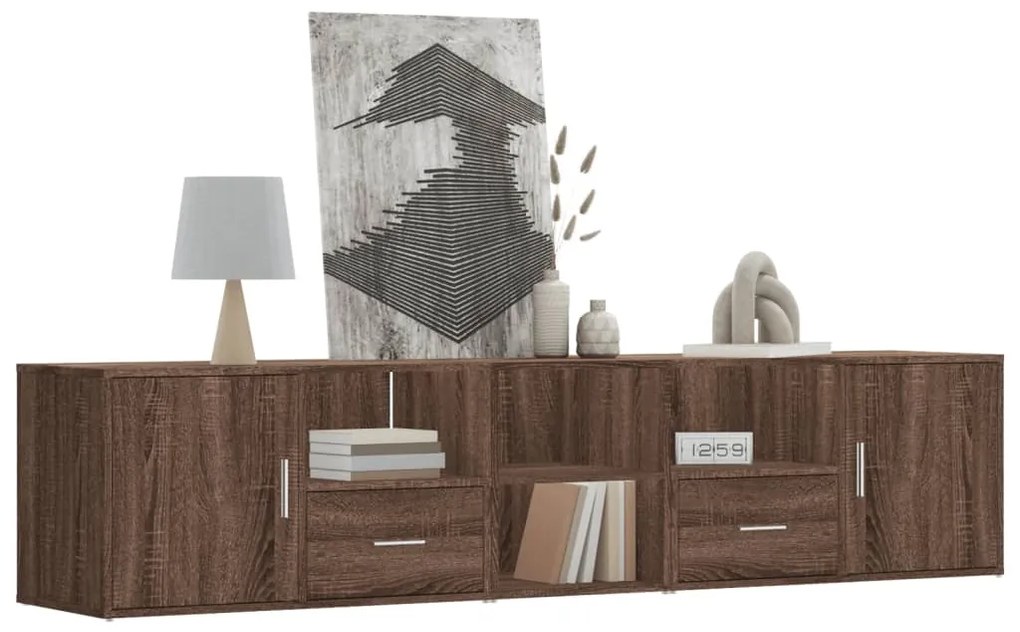 Mobile Angolare Rovere Marrone 200x40x45 Cm İn Truciolato /