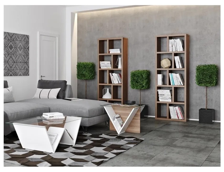 Libreria marrone effetto noce 70x198 cm Berlin - TemaHome