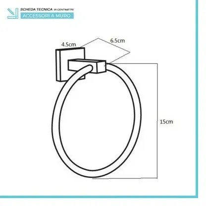 Set accessori a muro 6 pezzi in metallo cromato e viti incluse Rock